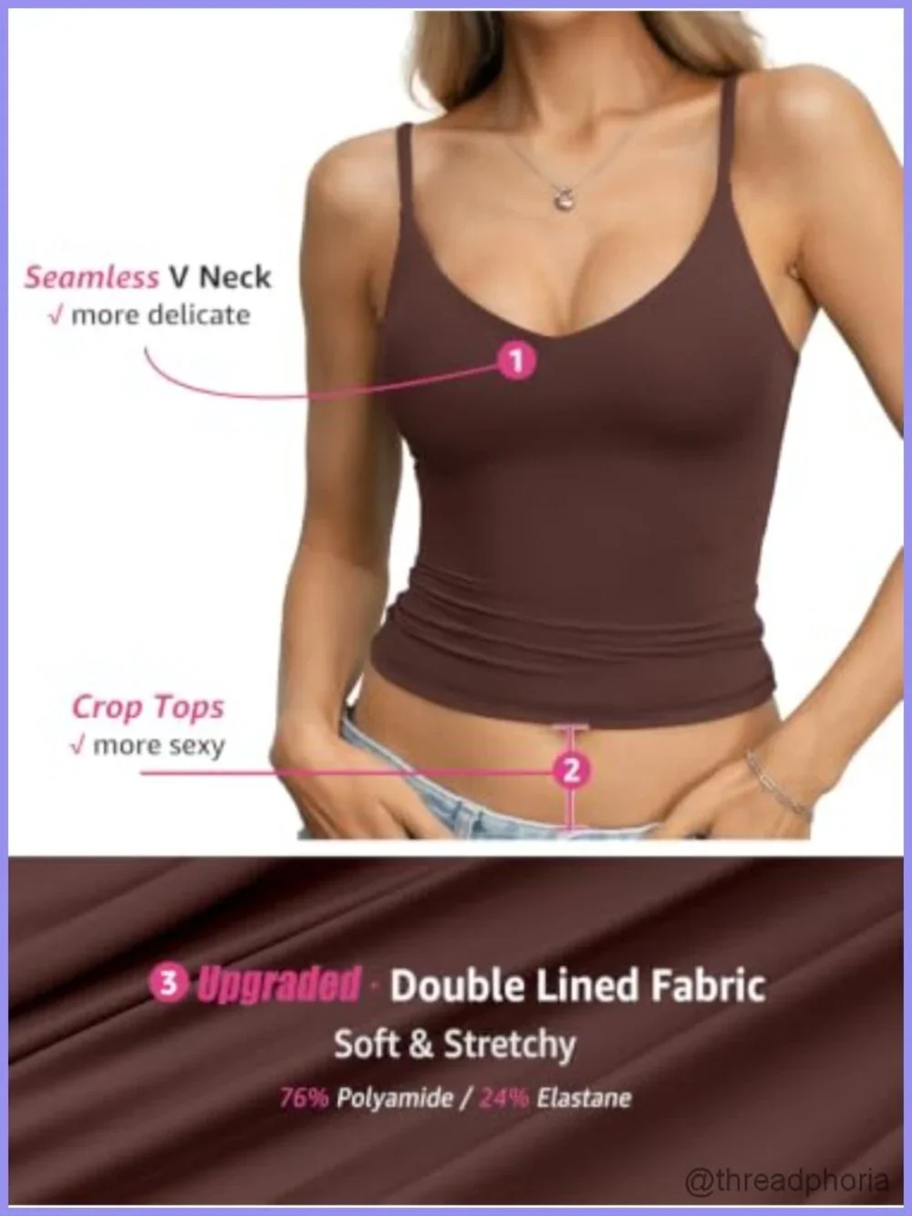 Buttery Soft Double Lined Crop Camisole Tank Top - Y2K Going Out Shirt